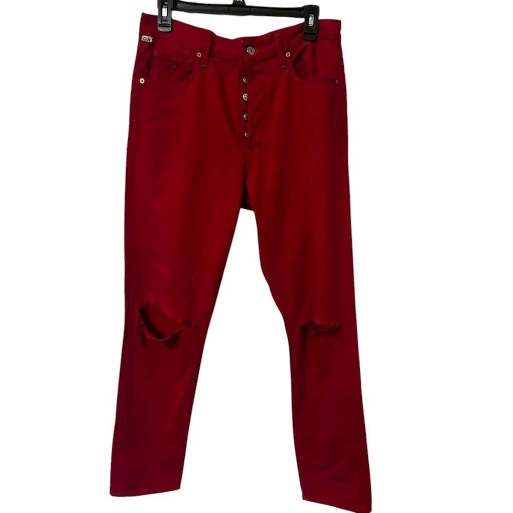 Citizens of Humanity Liya High Rise Crop Red Jeans Womens 27 Premium Vintage